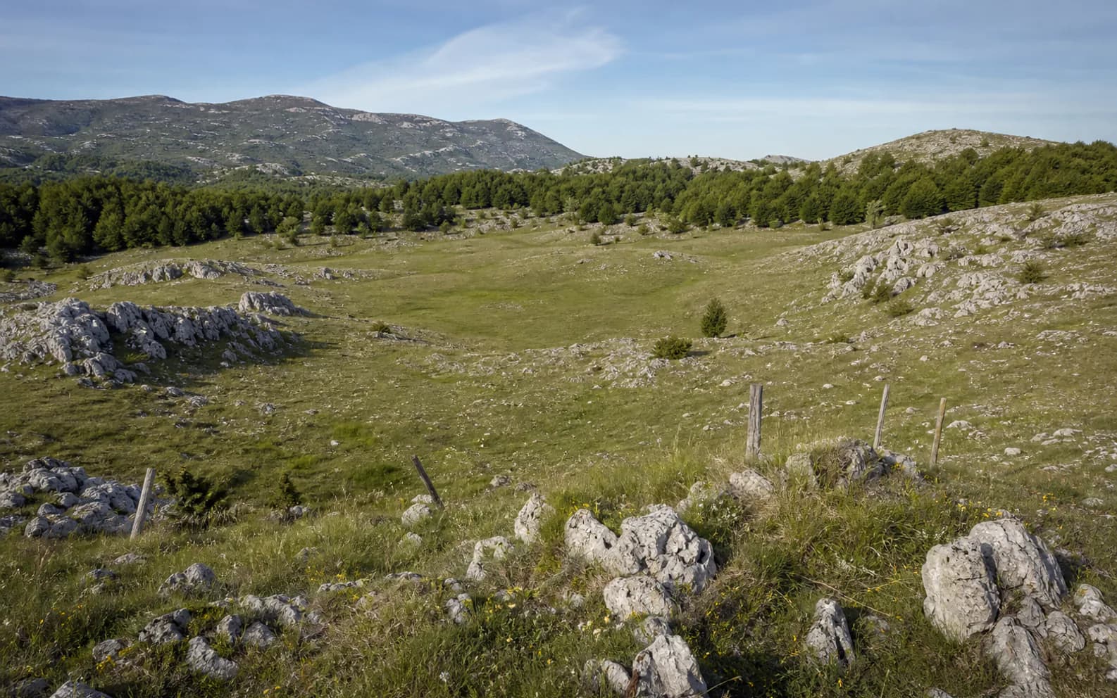 Ilustrativna fotografija za Cerovac, Gračac: široki pogled na otvoreni brdski krajolik.