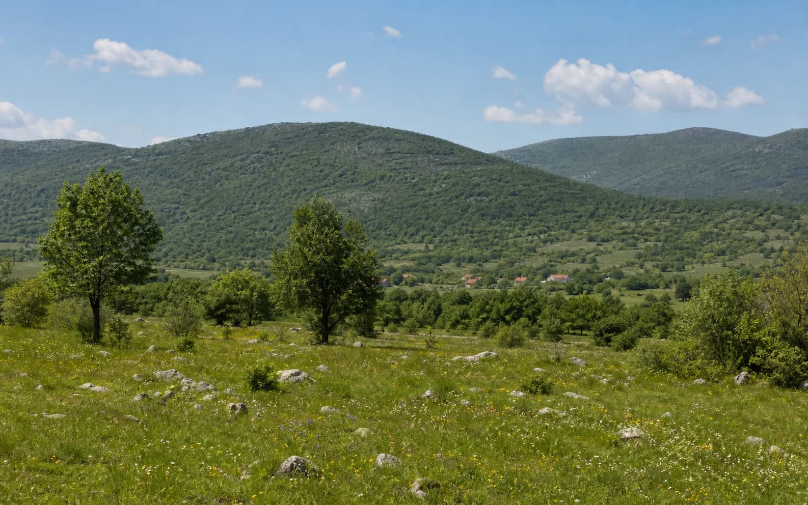 Ilustrativna fotografija za Prljevo, Gračac: široki pogled na otvoreni brdski krajolik.