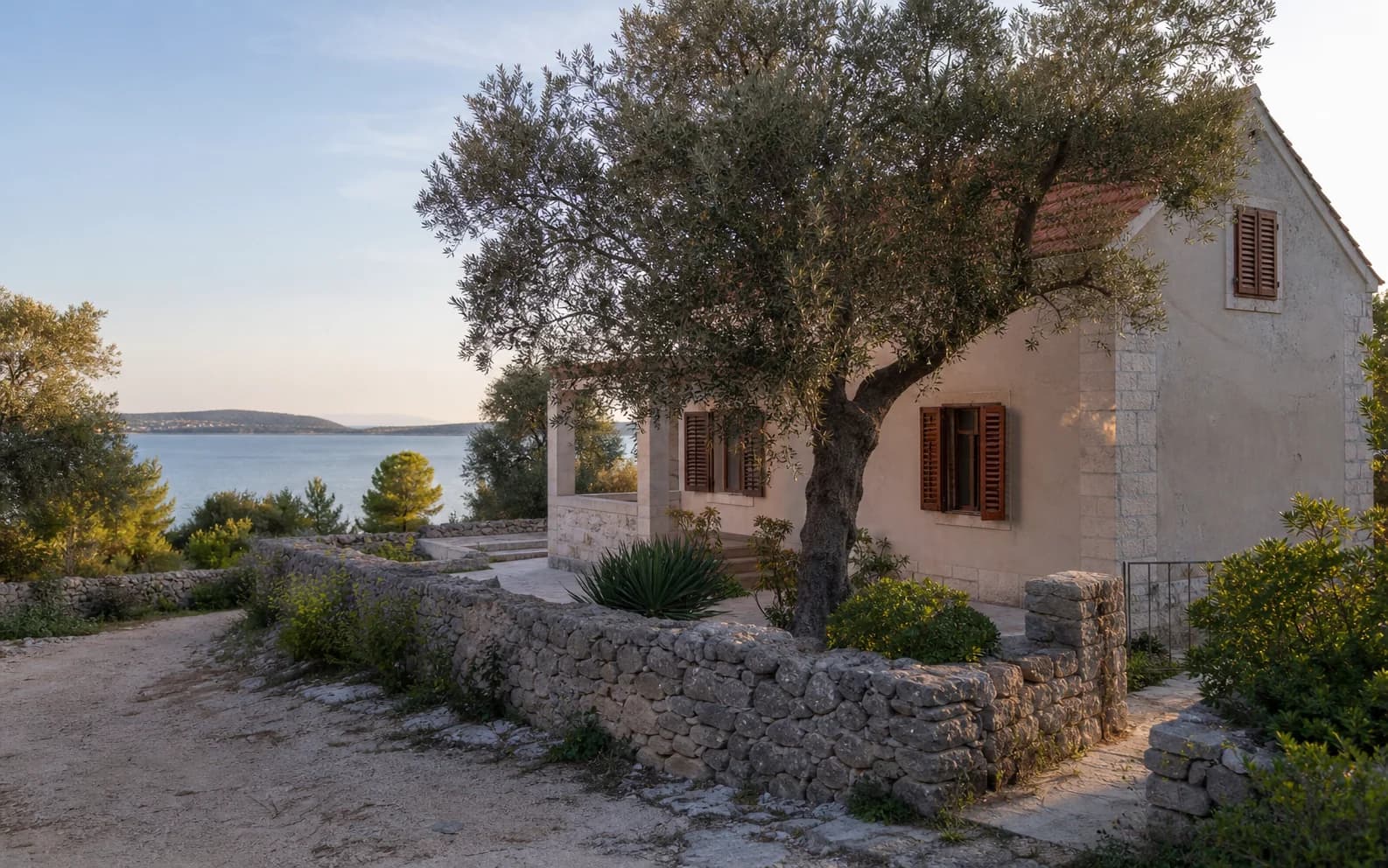 Illustrative photo for Brgulje, Zadar: a residential exterior in an island Mediterranean setting.